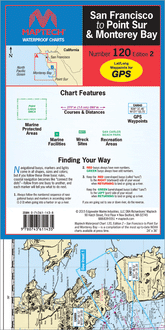 San Francisco to Point Sur & Monterey Bay Waterproof Chart, 2nd Edition